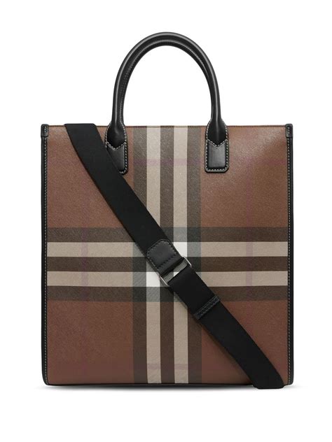 burberry tote 2018|Burberry check and leather tote.